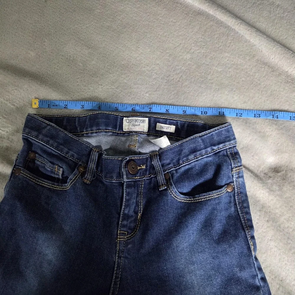 OshKosh B'gosh Jeans Girls 12 Blue Skinny Stretch Denim Embroidered Pocket